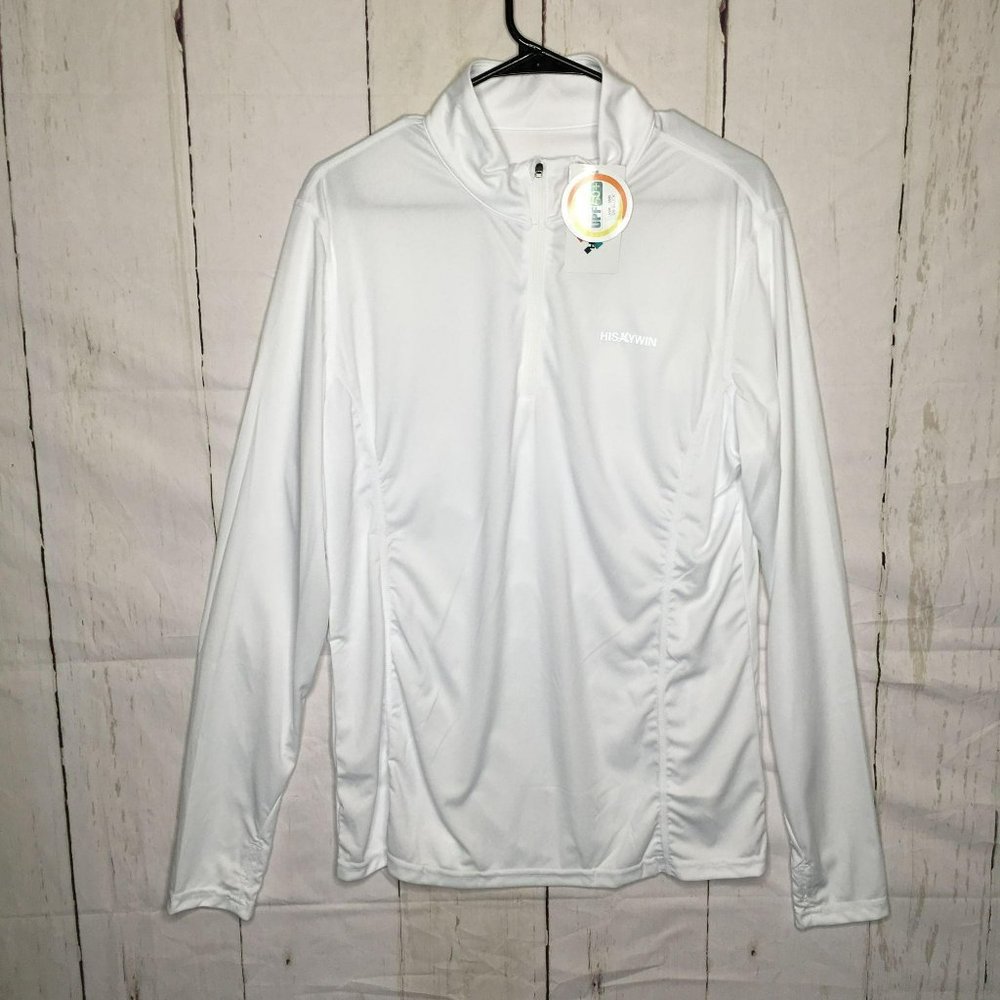 Hiskywin Mens Pullover Quarter Zip Up White XL NWT